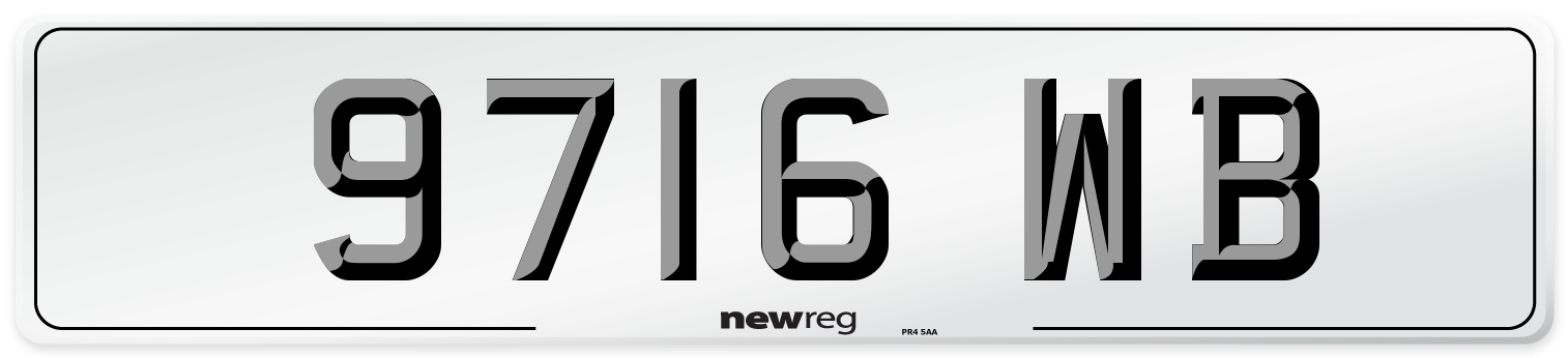 9716 WB Number Plate from New Reg